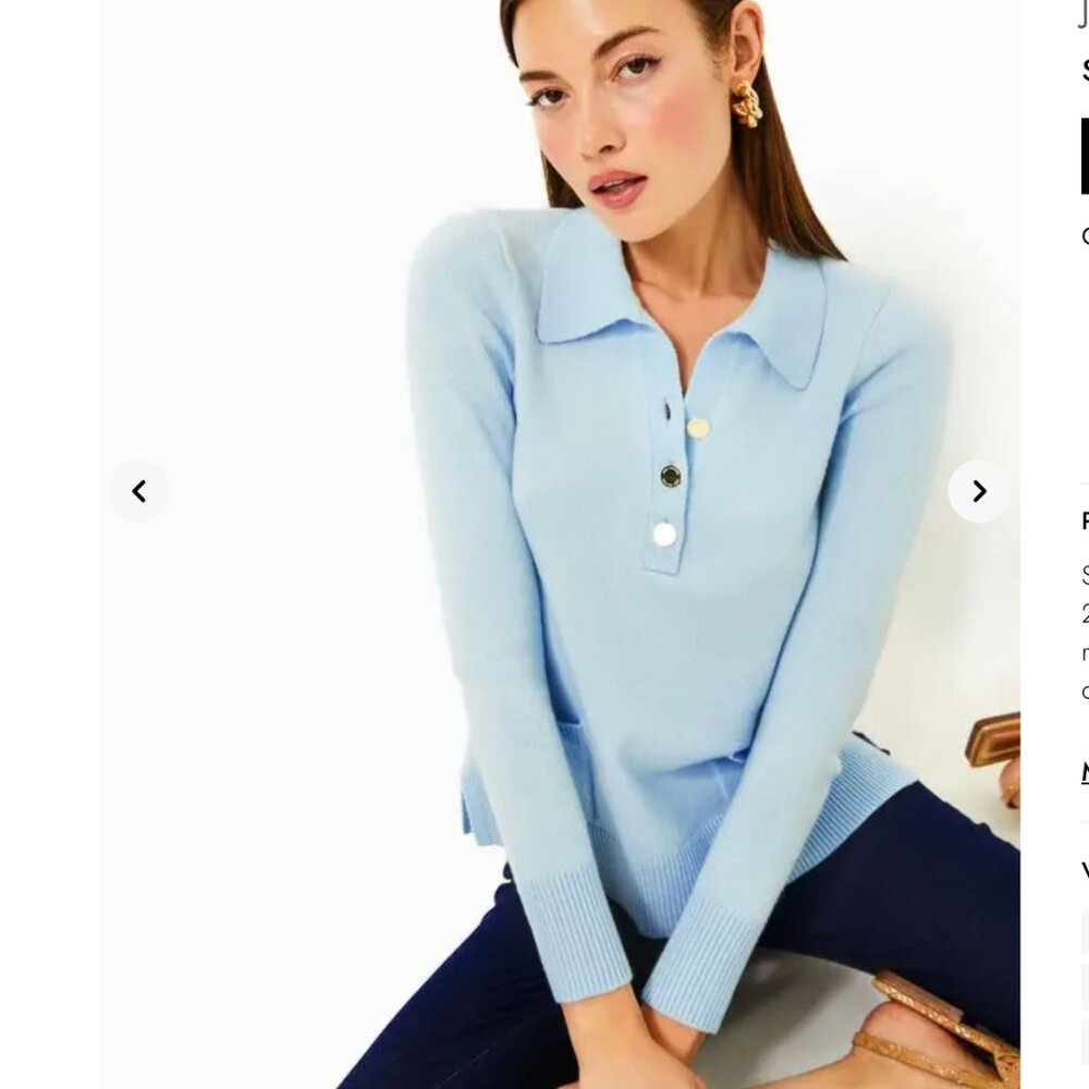 Lilly Pulitzer Jette Tunic Sweater Bonaire Blue Medium - Picture 5 of 17